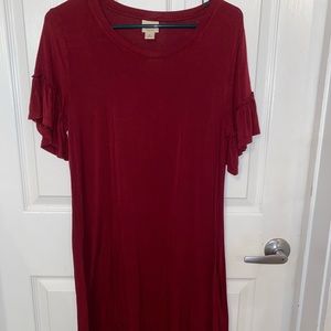 Shirt dress with ruffles on sleeves! Never Worn!